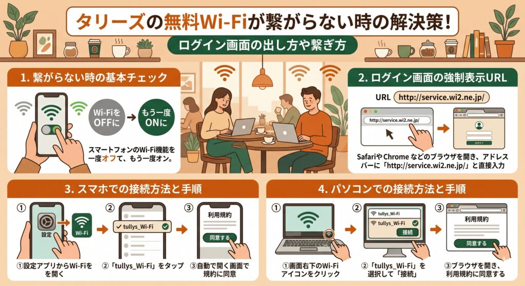 タリーズ　Wi-Fi　繋がらない