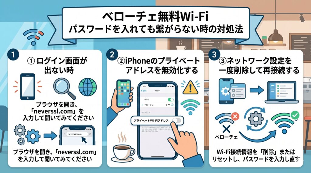 ベローチェ　Wi-Fi　繋がらない