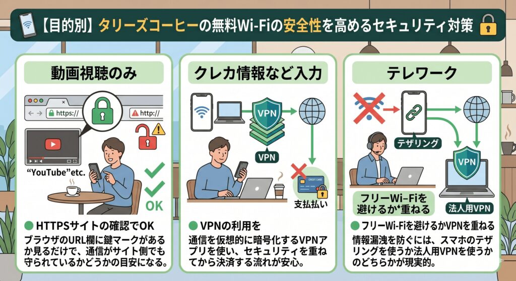 タリーズ　Wi-Fi　安全性