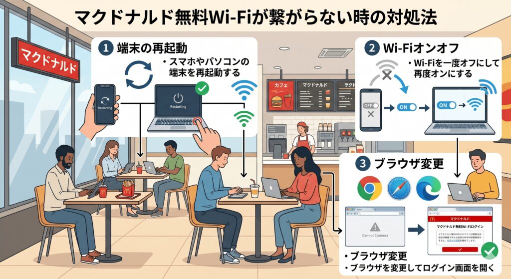 マクドナルド​　Wi-Fi　繋がらない