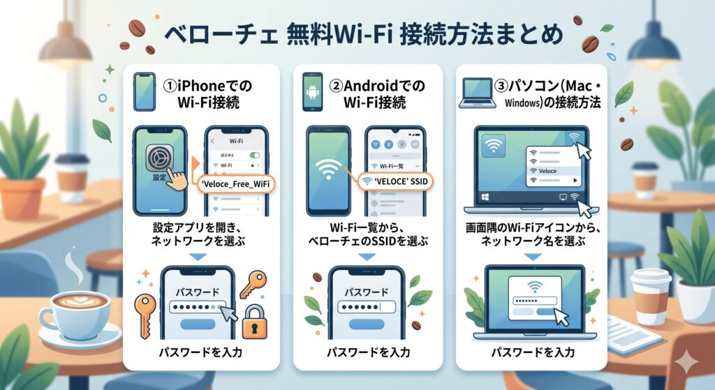 ベローチェ　Wi-Fi　接続方法