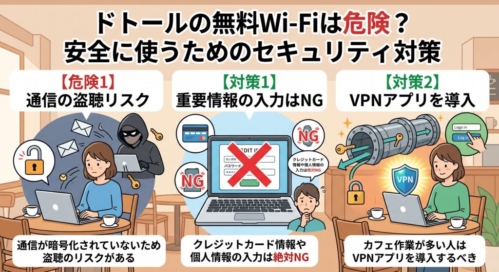 ドトール　Wi-Fi　危険