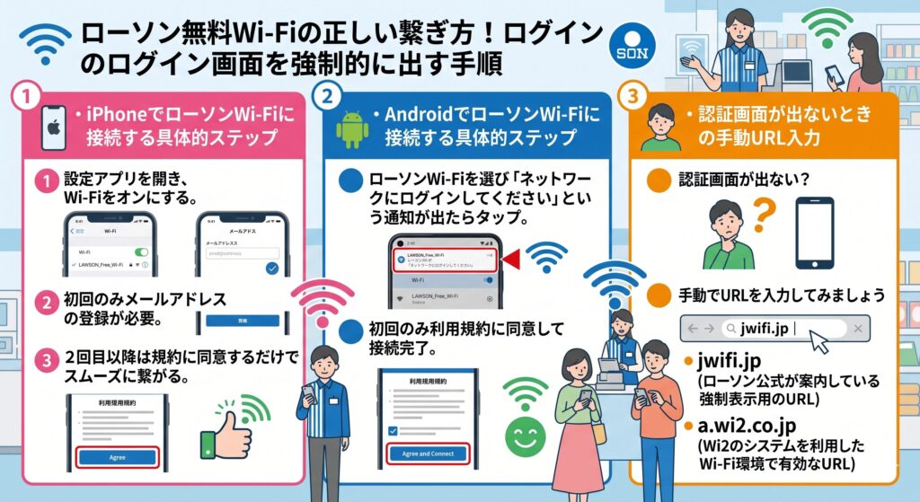 ローソン　Wi-Fi　繋ぎ方