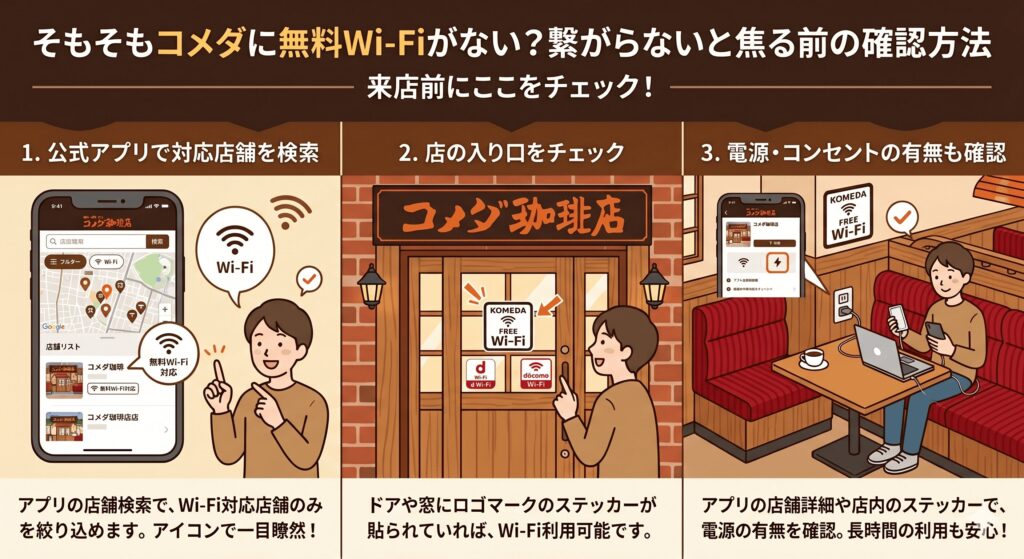 コメダ　Wi-Fi　繋がらない