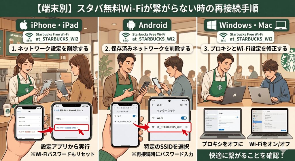 スタバ　Wi-Fi　繋がらない