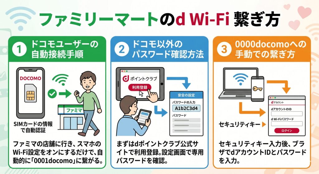 ファミマ　Wi-Fi　繋ぎ方