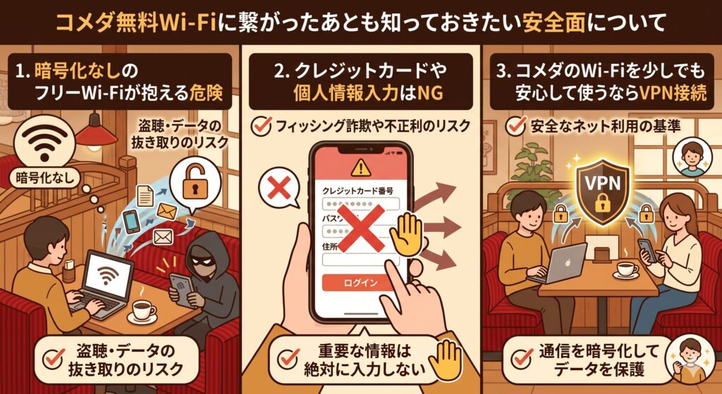 コメダ　Wi-Fi　安全