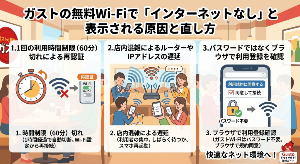 ガスト　Wi-Fi　繋がらない