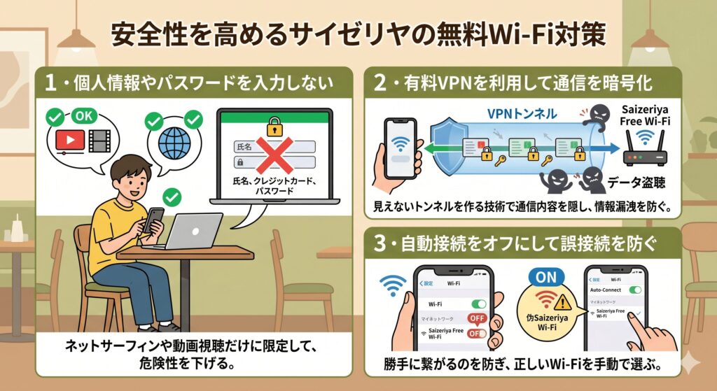 サイゼリヤ　Wi-Fi　安全性