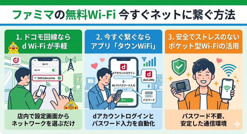 ファミマ　Wi-Fi　繋ぎ方