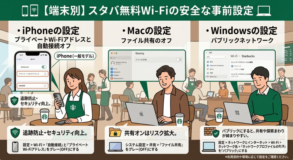 スタバ　Wi-Fi　安全