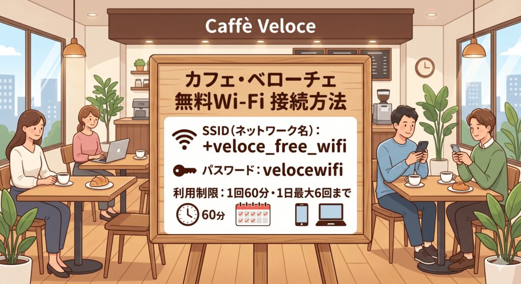 ベローチェ　Wi-Fi　パスワード