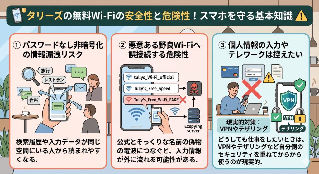 タリーズ　Wi-Fi　安全性