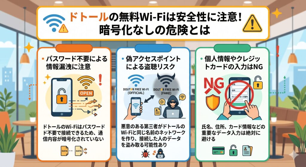 ドトール　Wi-Fi　安全性