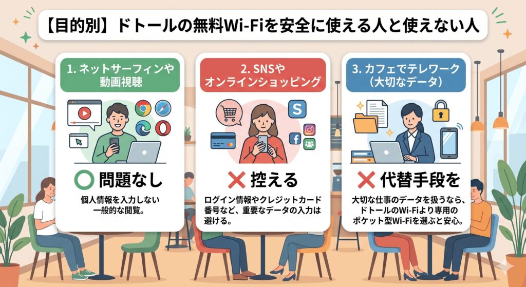 ドトール　Wi-Fi　安全性