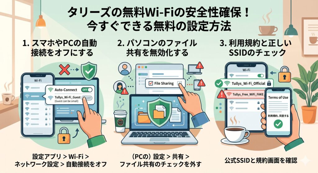 タリーズ　Wi-Fi　安全性
