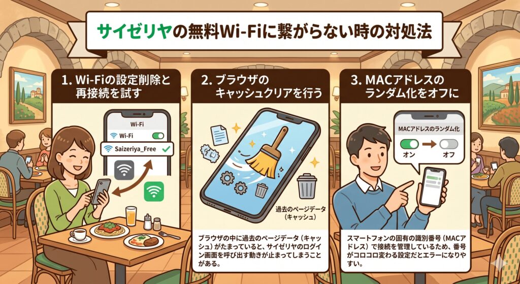 サイゼリヤ　Wi-Fi　繋がらない