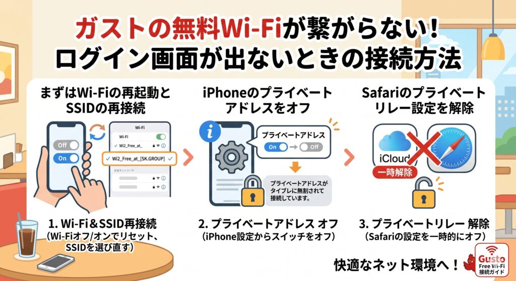 ガスト　Wi-Fi　繋がらない