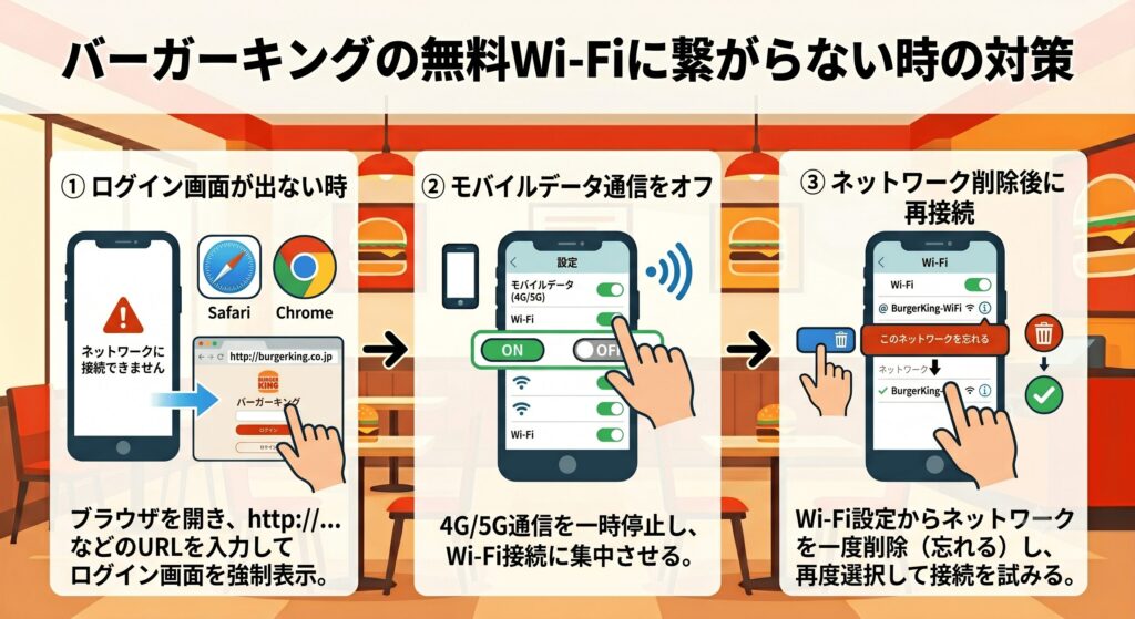 バーガーキング Wi-Fi 繋がらない
