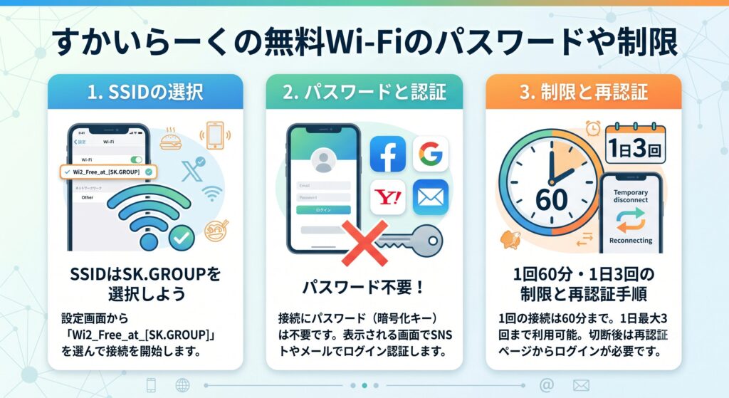 すかいらーく Wi-Fi パスワード
