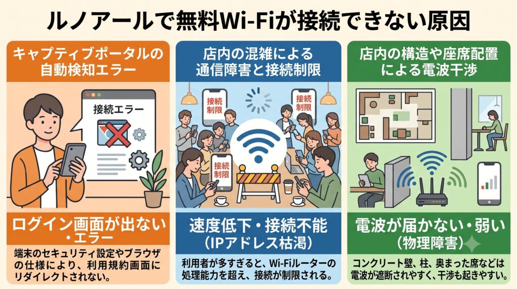 ルノアール Wi-Fi 接続できない
