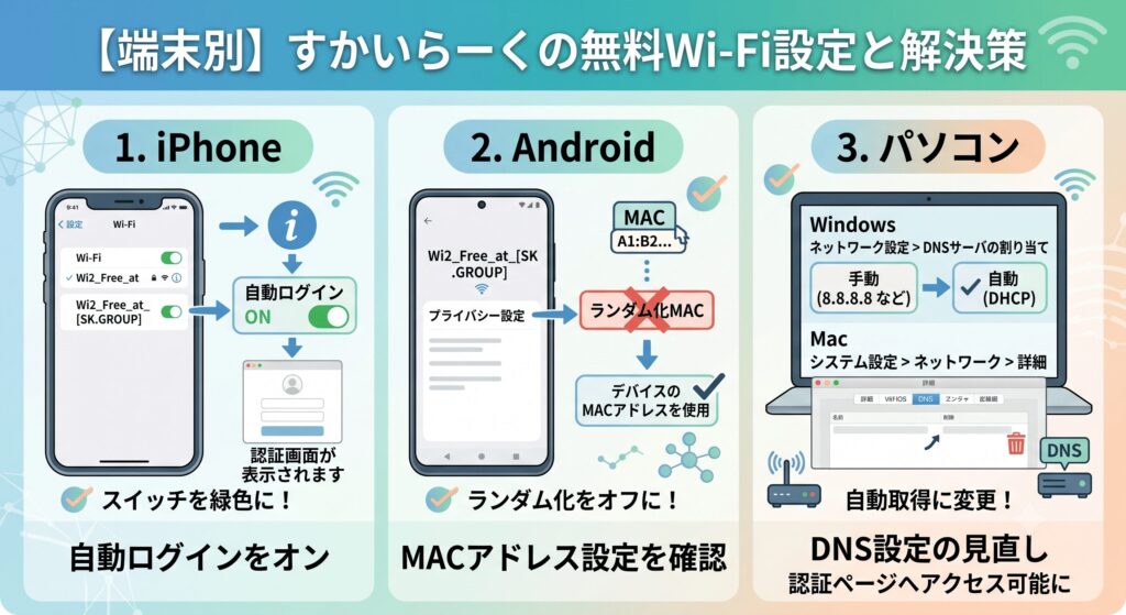 すかいらーく Wi-Fi 設定