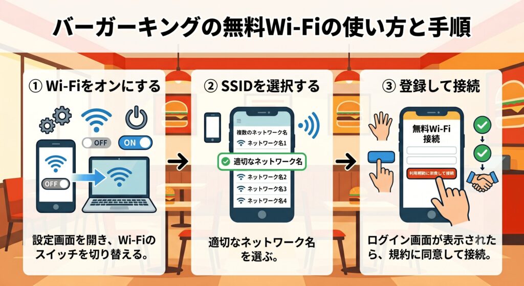 バーガーキング Wi-Fi 使い方