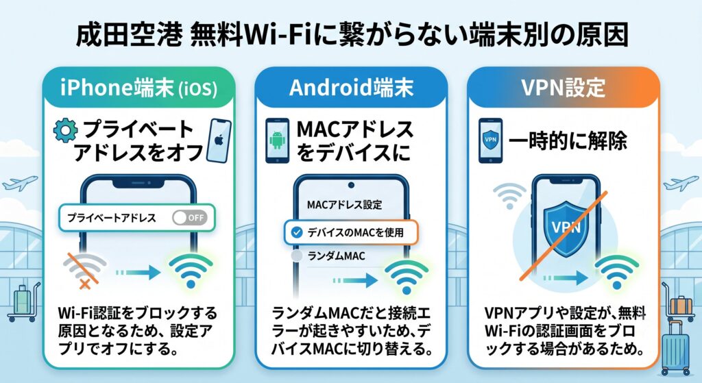 成田空港 Wi-Fi 繋がらない