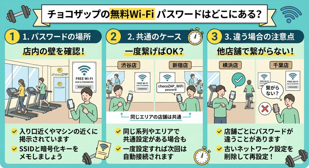 チョコザップ　Wi-Fi　パスワード