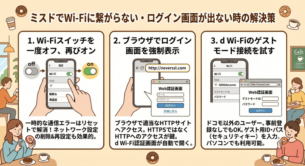 ミスド Wi-Fi 繋がらない