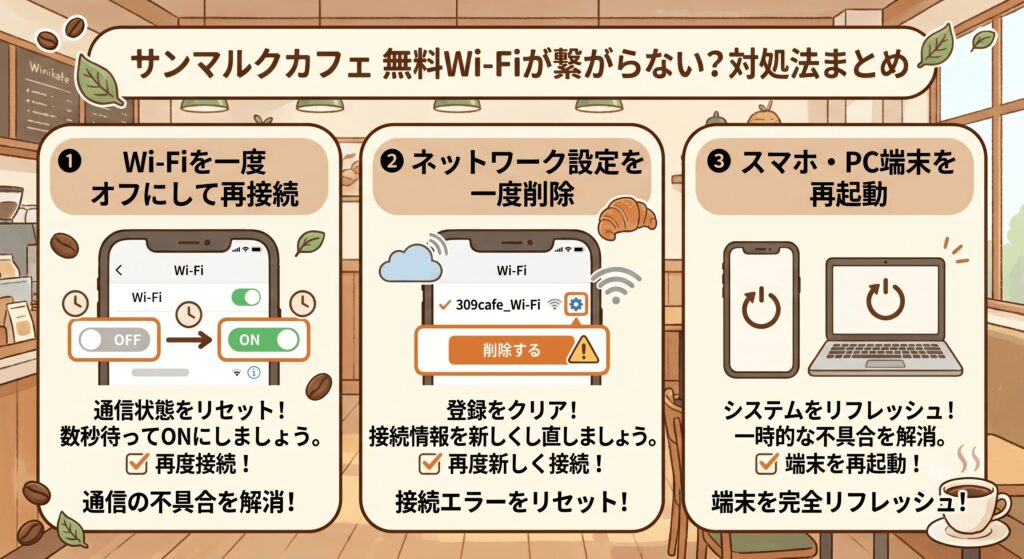 サンマルクカフェ Wi-Fi 繋がらない