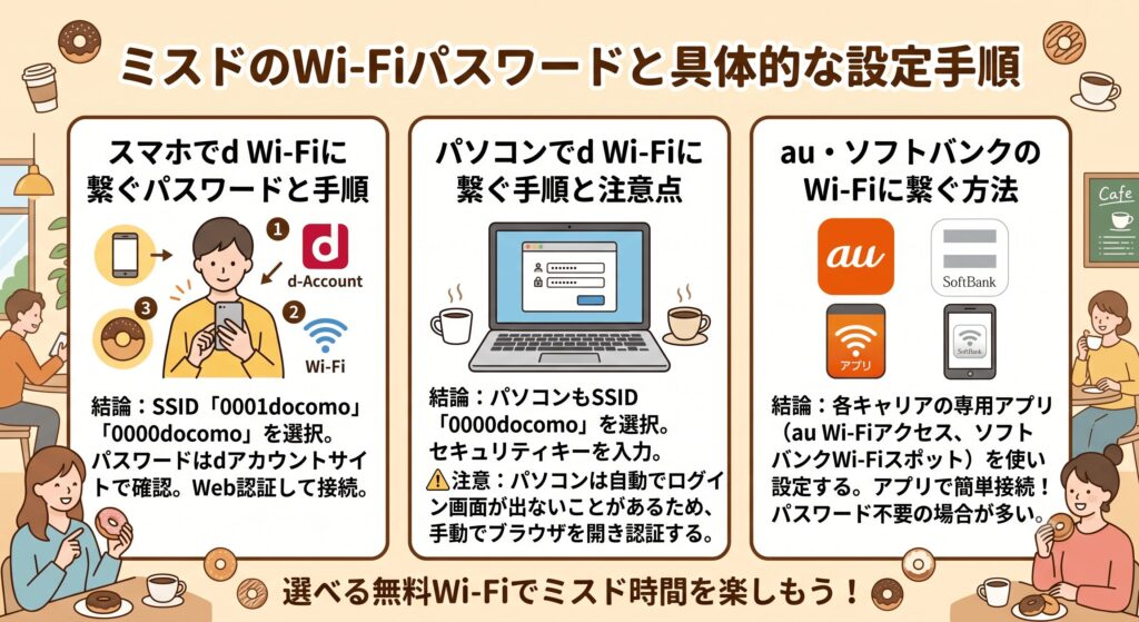 ミスド Wi-Fi パスワード