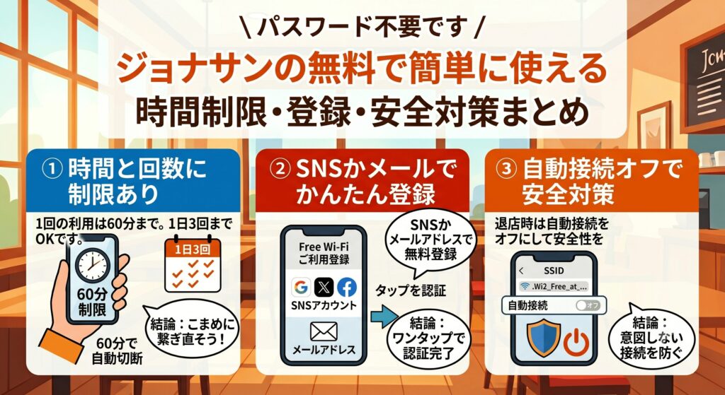 ジョナサン　Wi-Fi　時間制限