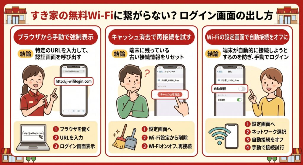 すき家 Wi-Fi 繋がらない