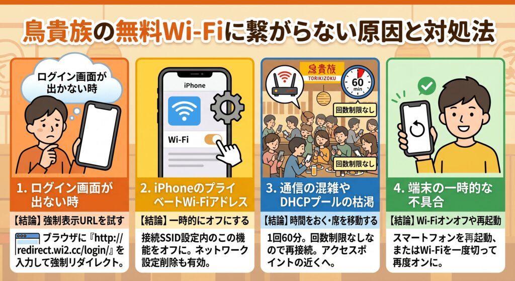 鳥貴族　Wi-Fi　繋がらない