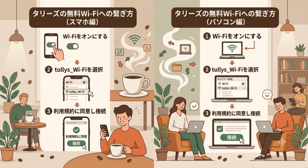 タリーズ Wi-Fi 繋がらない