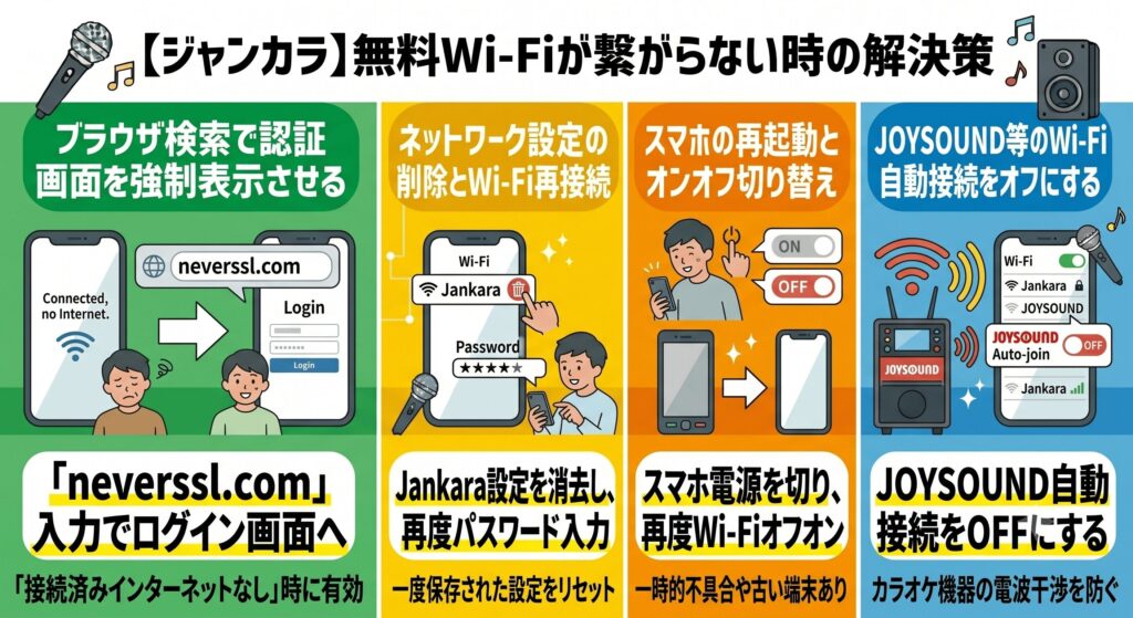 ジャンカラ　Wi-Fi　繋がらない