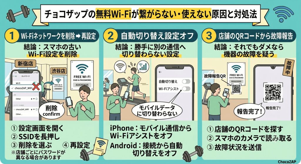 チョコザップ　Wi-Fi　繋がらない