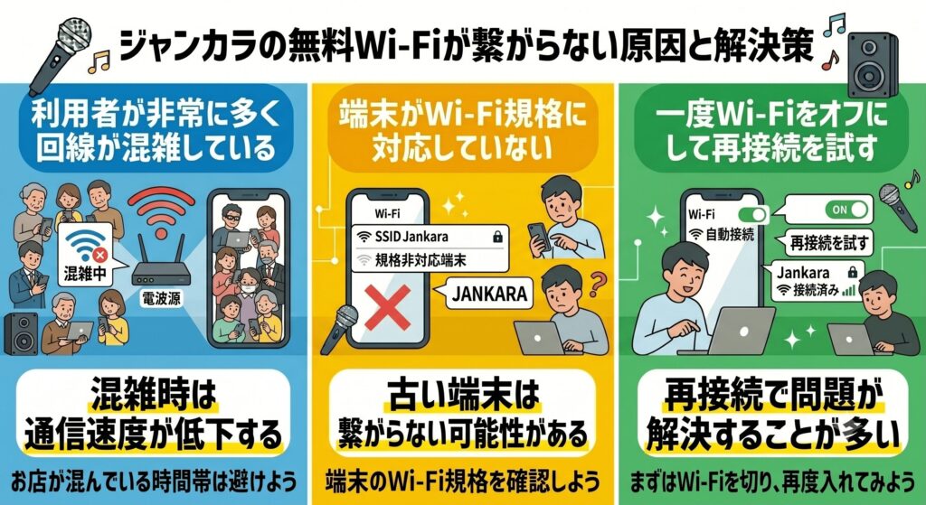 ジャンカラ　Wi-Fi　繋がらない