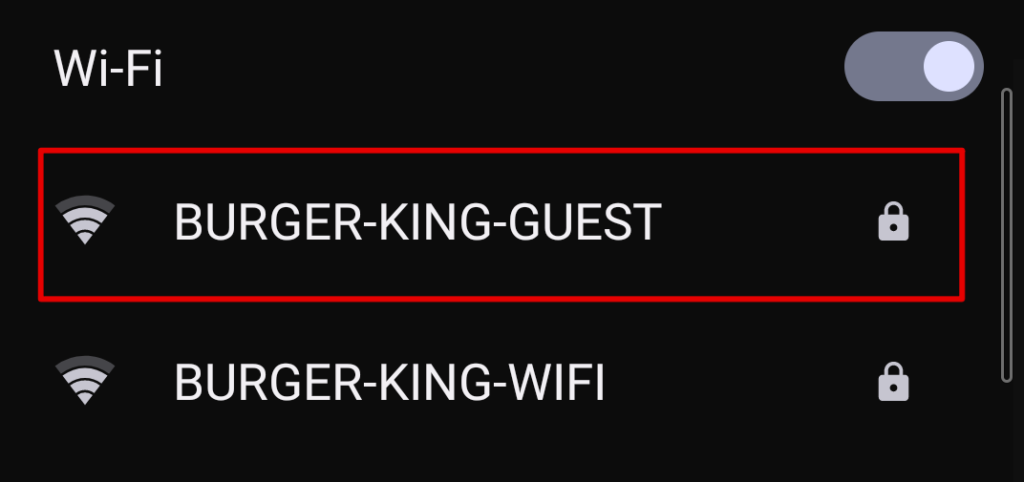 バーガーキング Wi-Fi 使い方