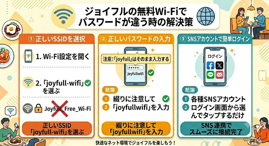 ジョイフル　Wi-Fi　繋がらない